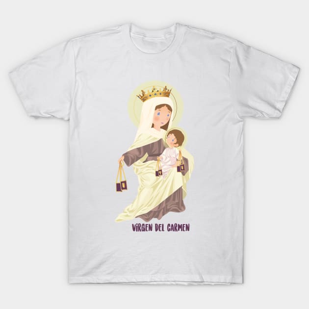 Virgen del carmen T-Shirt by AlMAO2O